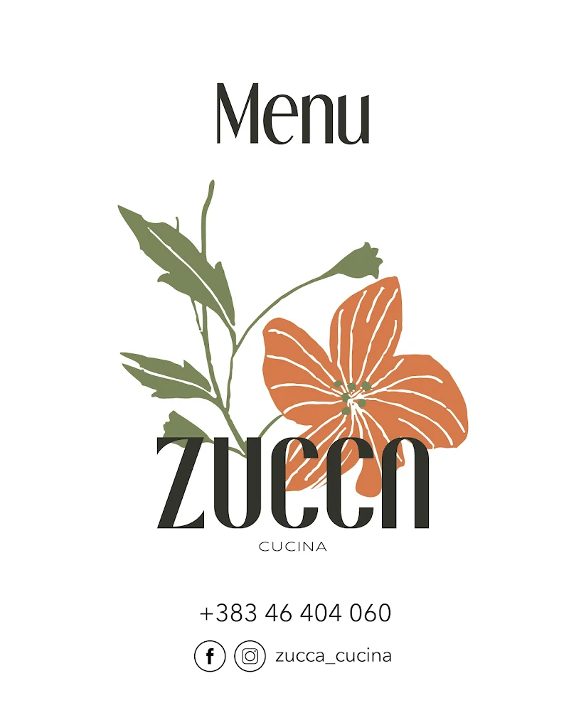 Zucca Cucina menu branding